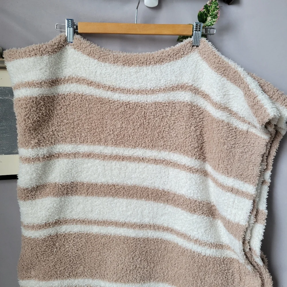 Barefoot‎ Dreams CozyChic Border Bar Stripe Throw Plush Blanket 51